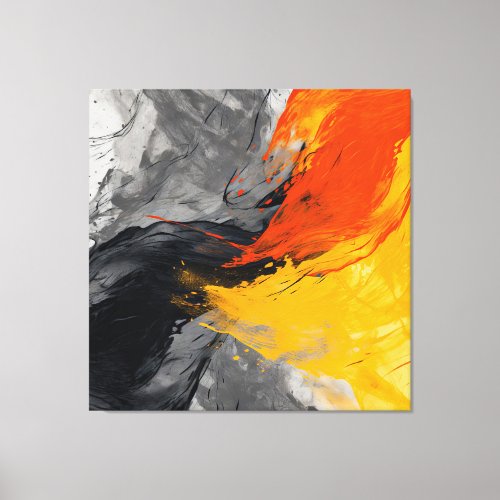 Orange  Grey Canvas Print