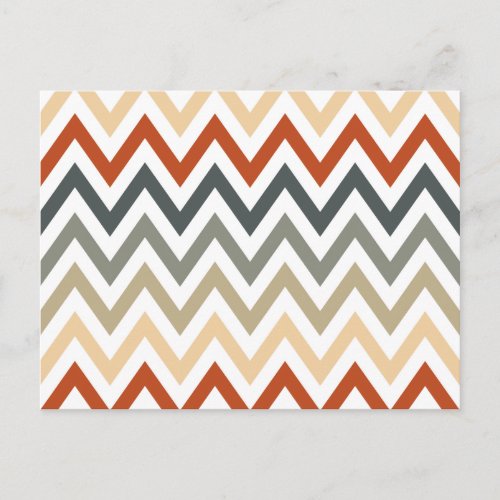 Orange Grey Chevron Geometric Designs Color Postcard