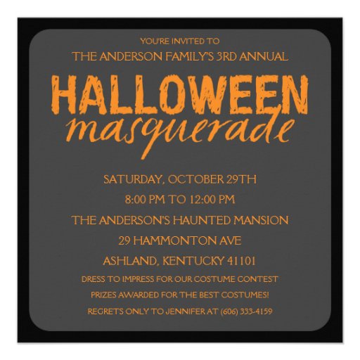 Halloween Masquerade Party Invitations 6