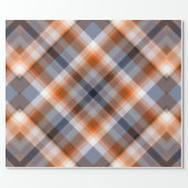 Orange Grey Peach Stripes Pattern Wrapping Paper (Flat)