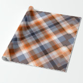 Orange Grey Peach Stripes Pattern Wrapping Paper (Unrolled)
