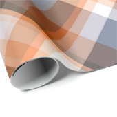 Orange Grey Peach Stripes Pattern Wrapping Paper (Roll Corner)