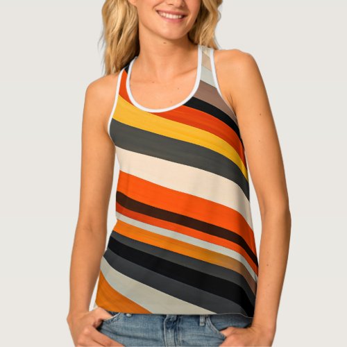 Orange  Grey Tank Top