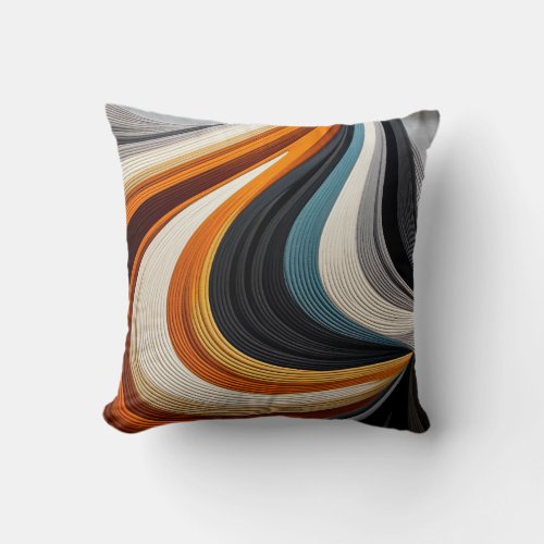 Orange  Grey Throw Pillow