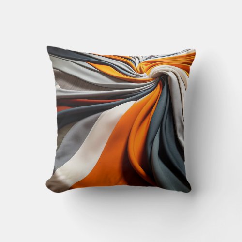 Orange  Grey Throw Pillow