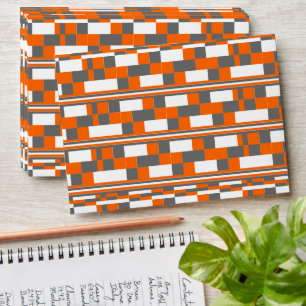 Orange Grey White Checkered Pattern Envelope