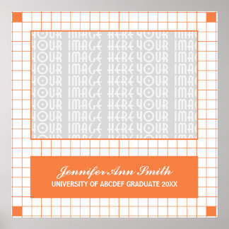 Orange Grid Photo Poster