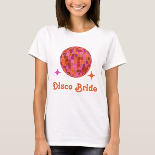  Orange Groovy Party disco Bride  T_Shirt