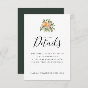 Orange Grove Citrus Botanical Wedding Details Invitation