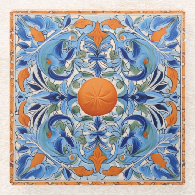 Orange Grove Glass Coaster (Front)