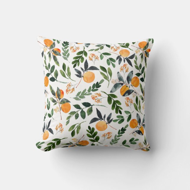 Orange Grove Throw Pillow (Front)