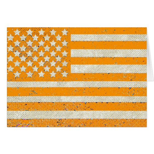Orange grunge American flag (Front Horizontal)
