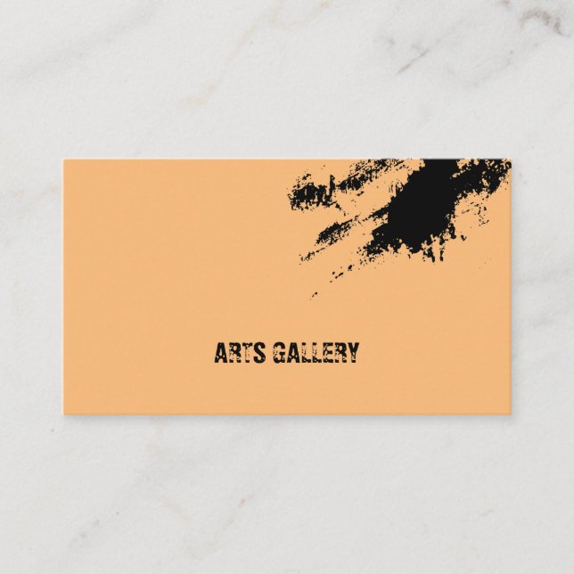 Orange Grunge Smudge Template Business Card (Front)