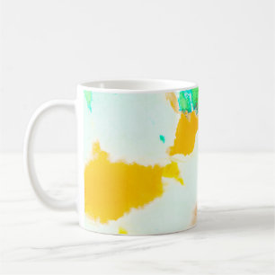 Orange Grungy Paint. Tie Dye Print. Colorful Batik Coffee Mug