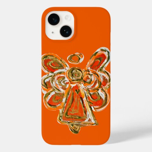 Orange Guardian Angel Art Custom iPhone Case