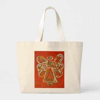Orange Guardian Angel Art Custom Tote Bag