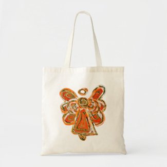 Orange Guardian Angel Art Custom Tote Bag