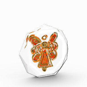 Orange Guardian Angel Art Paperweight Award
