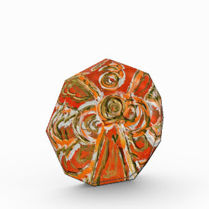 Orange Guardian Angel Art Paperweight Award