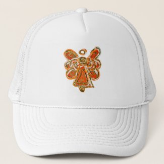 Orange Guardian Angel Custom Art Hat or Cap