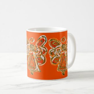 Orange Guardian Angel Custom Coffee Mug Cup