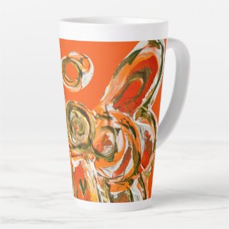 Orange Guardian Angel Custom Latte Coffee Mug Cup