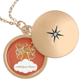 Orange Guardian Angel Series Cloud Custom Locket