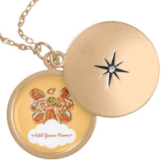 Orange Guardian Angel Series Cloud Custom Locket