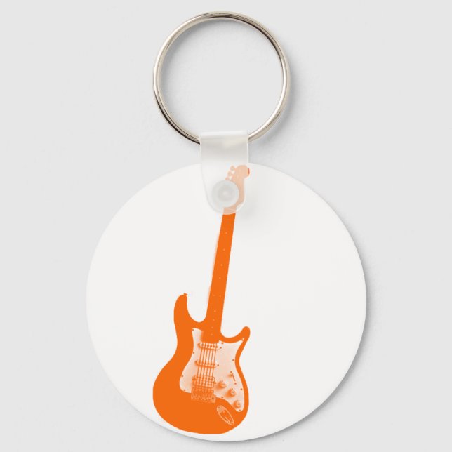 Orange guitar keychain (Front)