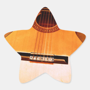 Orange Guitar Star Sticker