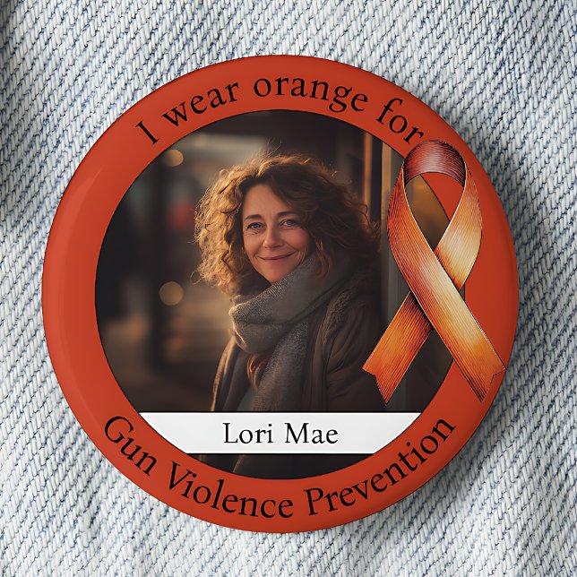 Orange Gun Violence Prevention Awareness Photo Button (Creator Uploaded)