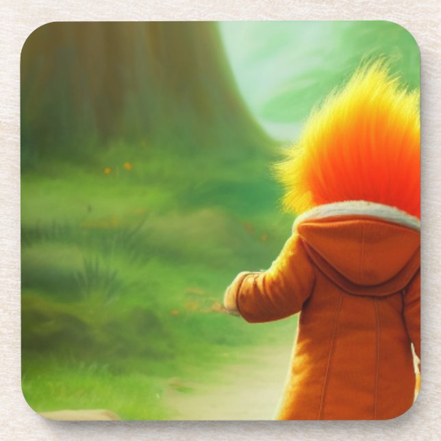 Orange Hair Beverage Coaster (Front)