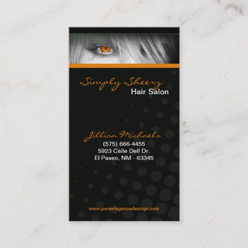 Orange Hair Salon Beauty Shop Boutiq Business Card