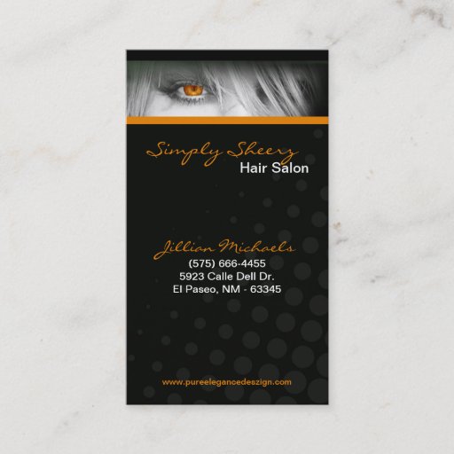 Customizable Orange Hair Salon Beauty Shop Boutiq Business Card