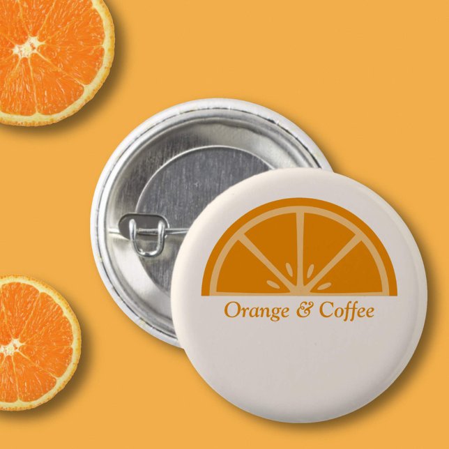 Orange Half-Slice  Button (Orange Half-Slice Button)