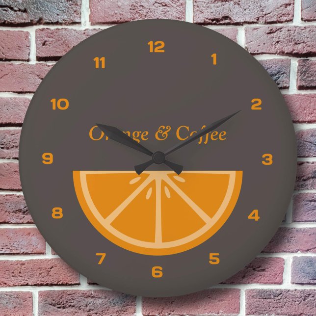 Orange Half-Slice Clock with Numbers (Orange Half-Slice Clock with Numbers)