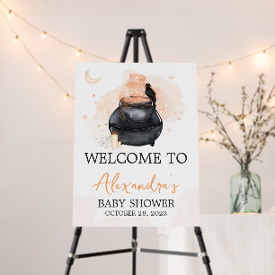 Orange Halloween A Baby is Brewing Welcome Sign