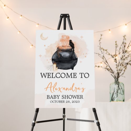 Orange Halloween A Baby is Brewing Welcome Sign