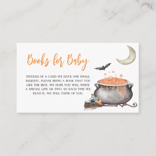 Orange Halloween Baby is Brewing Books for Baby Enclosure Card