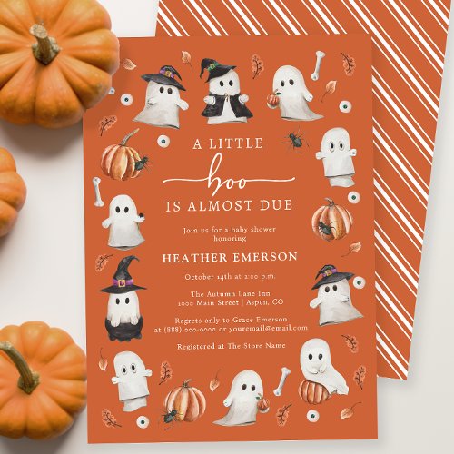 Orange Halloween Baby Shower Invitation