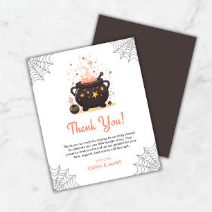 Orange Halloween Baby Shower Thank You Card