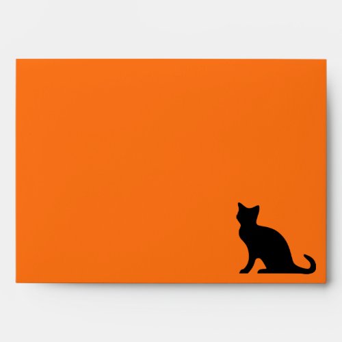 Orange Halloween envelopes with black cat