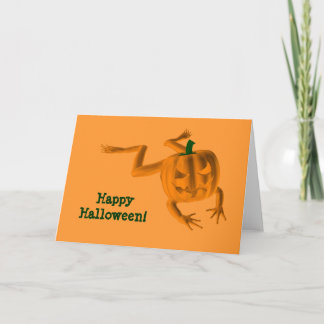 Orange Halloween Frog Card