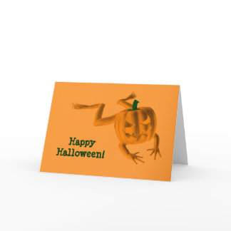 Orange Halloween Frog Card