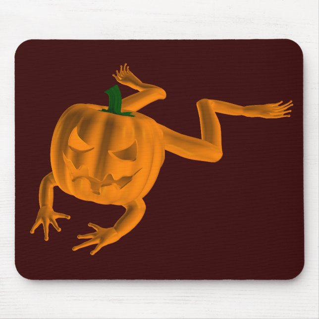 Orange Halloween Frog Mouse Pad (Front)