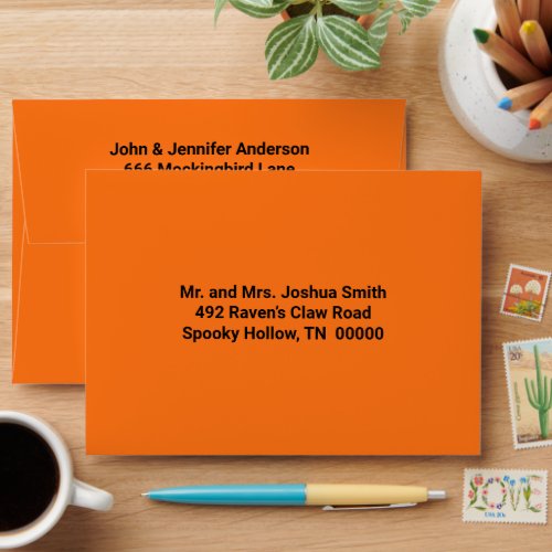 Orange Halloween Invitation Envelope