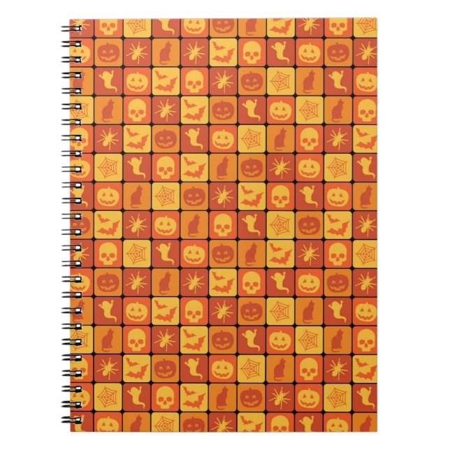 Orange Halloween Pattern Notebook (Front)