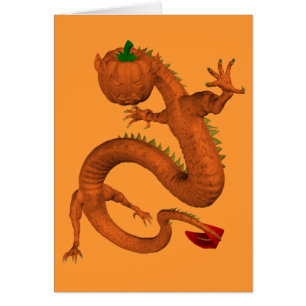 Orange Halloween Pumpkin Dragon Cards