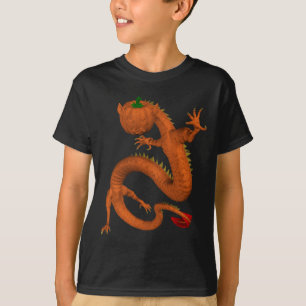 Orange Halloween Pumpkin Dragon T-Shirt