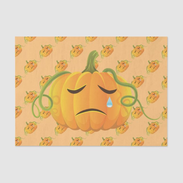 Orange Halloween Pumpkin Seamless PatternOrange Ha Tissue Paper (Front)